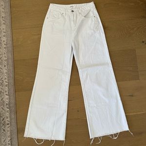 Superdown white flare denim